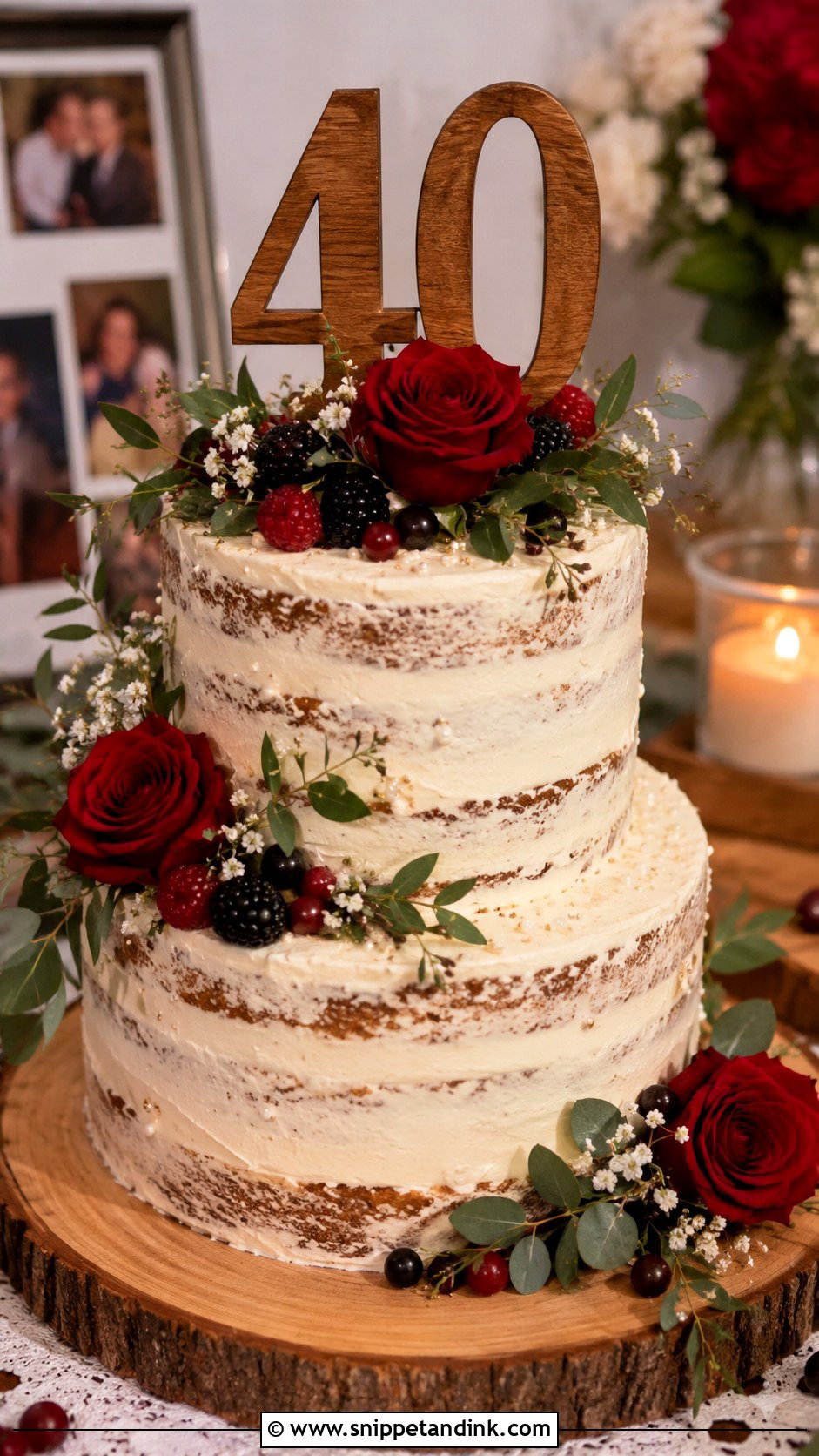Rustic 40th Anniversary Cake - Snippet and Ink - 20 40th Anniversary Cake for Parents