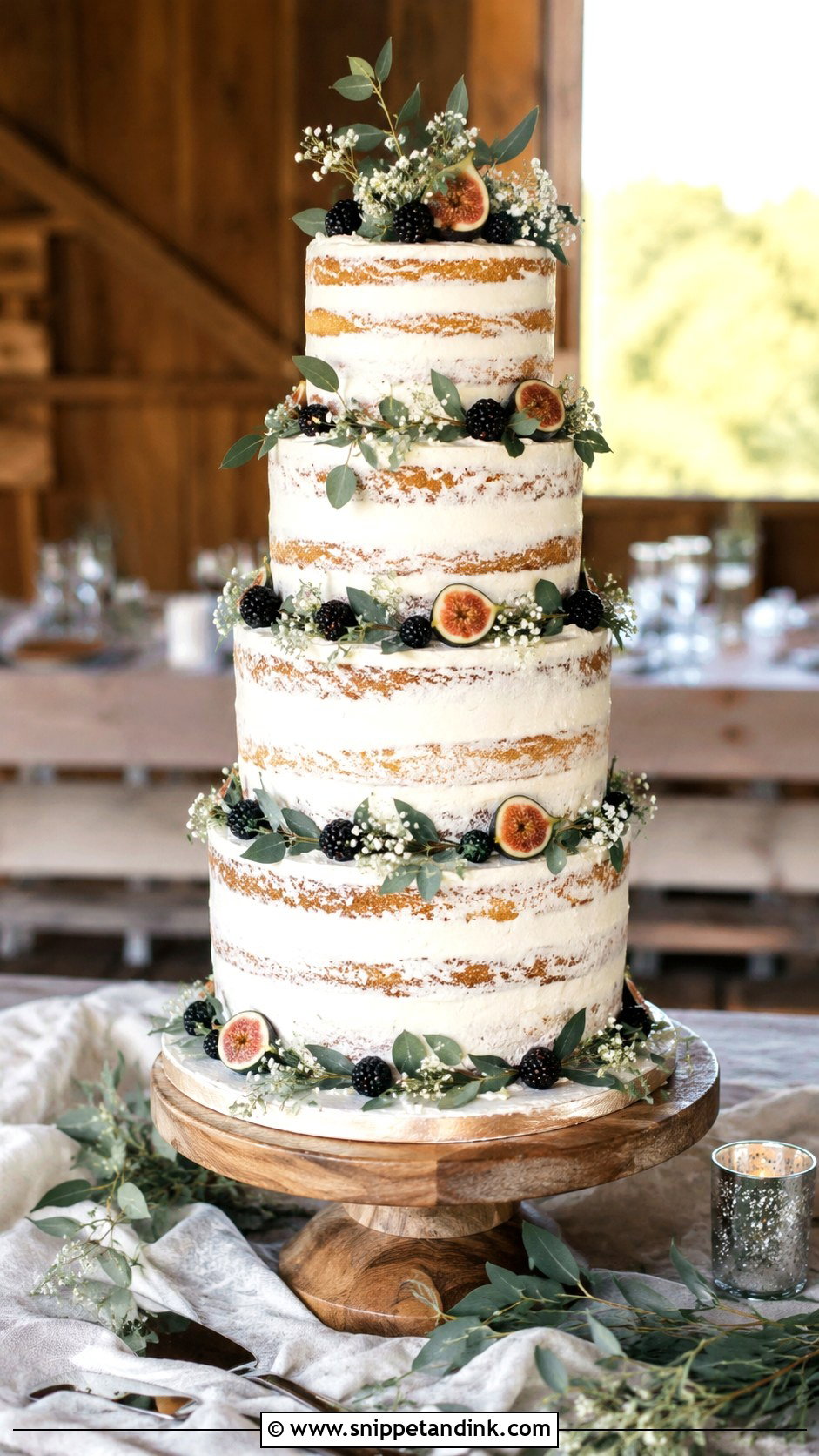 Rustic 5 Tier Wedding Cake - Snippet and Ink - 25 5 Tier Wedding Cake Ideas