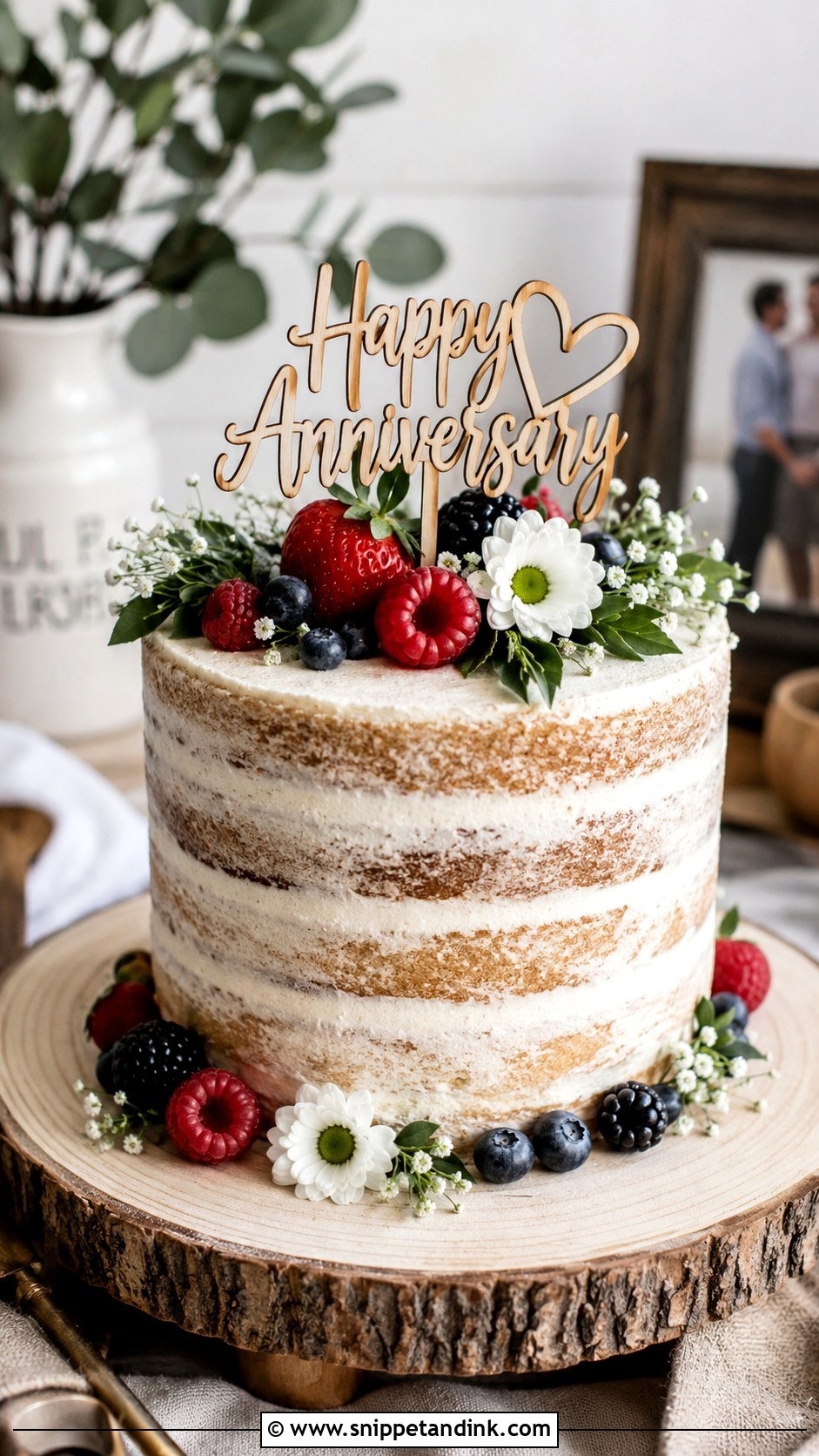 Rustic Anniversary Cake - Snippet and Ink - 20 Anniversary Couple Cake Design Ideas