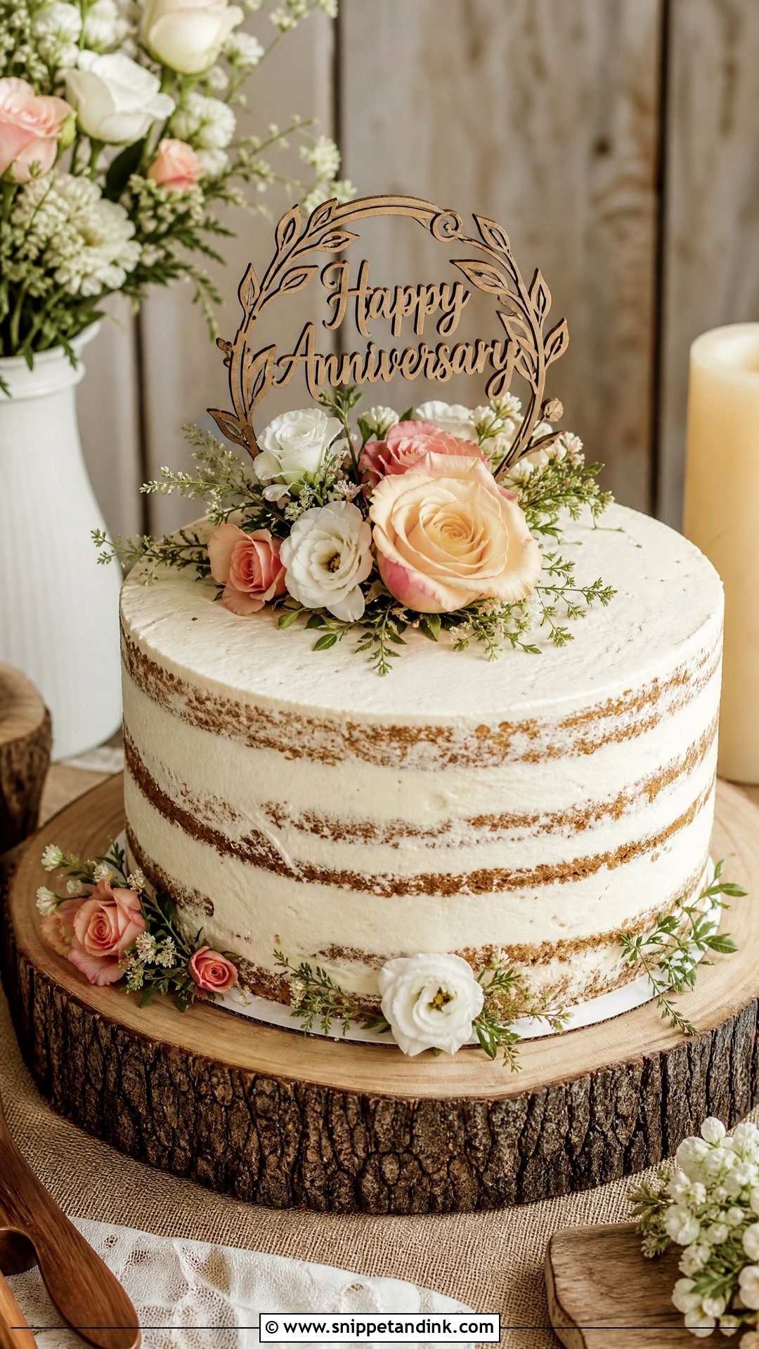 Rustic Anniversary Cake for Parents - Snippet and Ink - 30 Anniversary Cake for Parents
