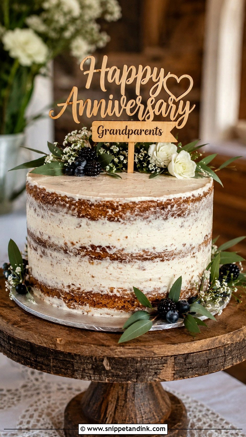 Rustic Anniversary Cake - Snippet and Ink - 20 Anniversary Cake for Grandparents