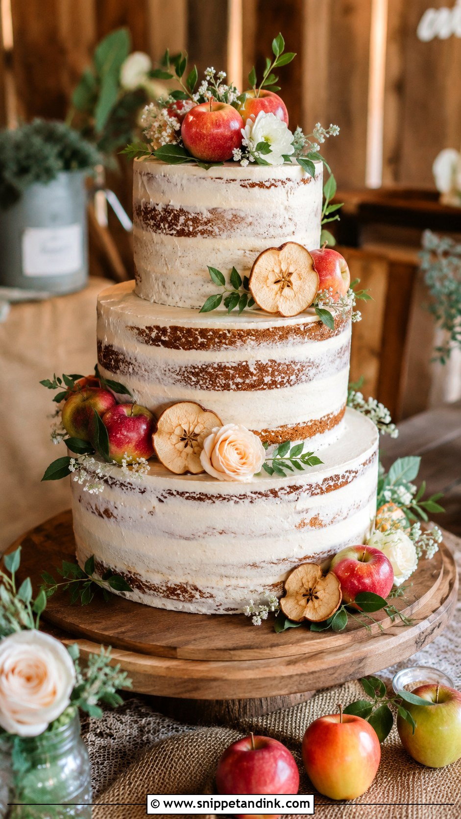 Rustic Apple Wedding Cake - Snippet and Ink - 20 Apple Wedding Cake Ideas