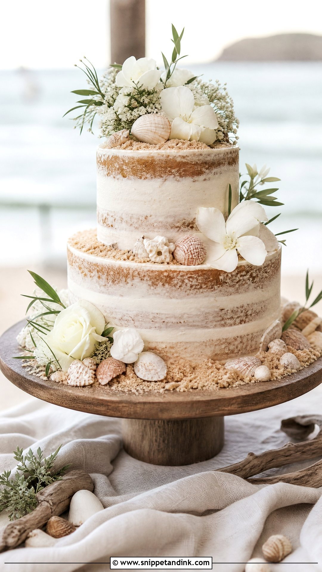 Rustic Beach Wedding Cake - Snippet and Ink - 30 Beach Theme Cake Ideas for Wedding