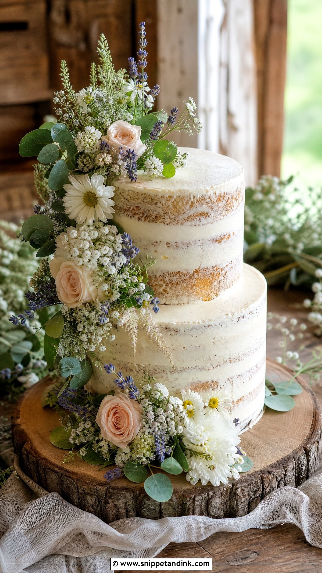 Rustic Bouquet Wedding Cake - Snippet and Ink - 30 Cake Bouquet Ideas for Wedding