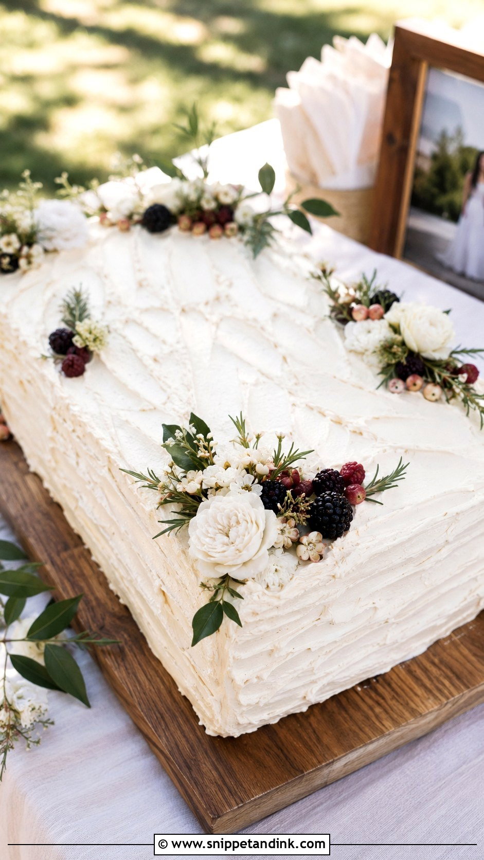 Rustic Buttercream Sheet Cake For Wedding - Snippet and Ink - 20 Aesthetic Sheet Cake Ideas for Wedding