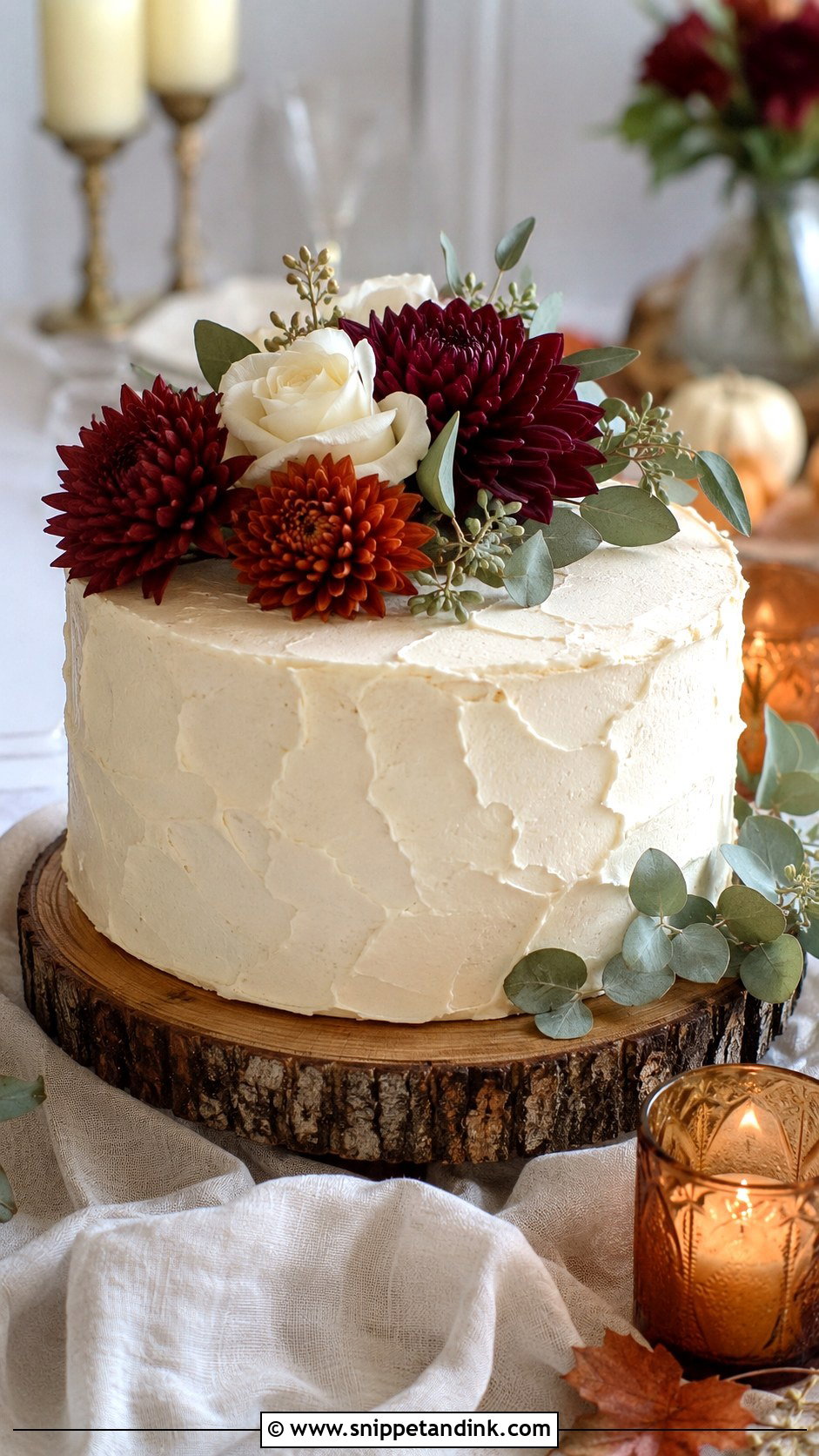 Rustic Buttercream Single Tier Wedding Cake - Snippet and Ink - 30 Rustic Fall Single Tier Wedding Cake Ideas
