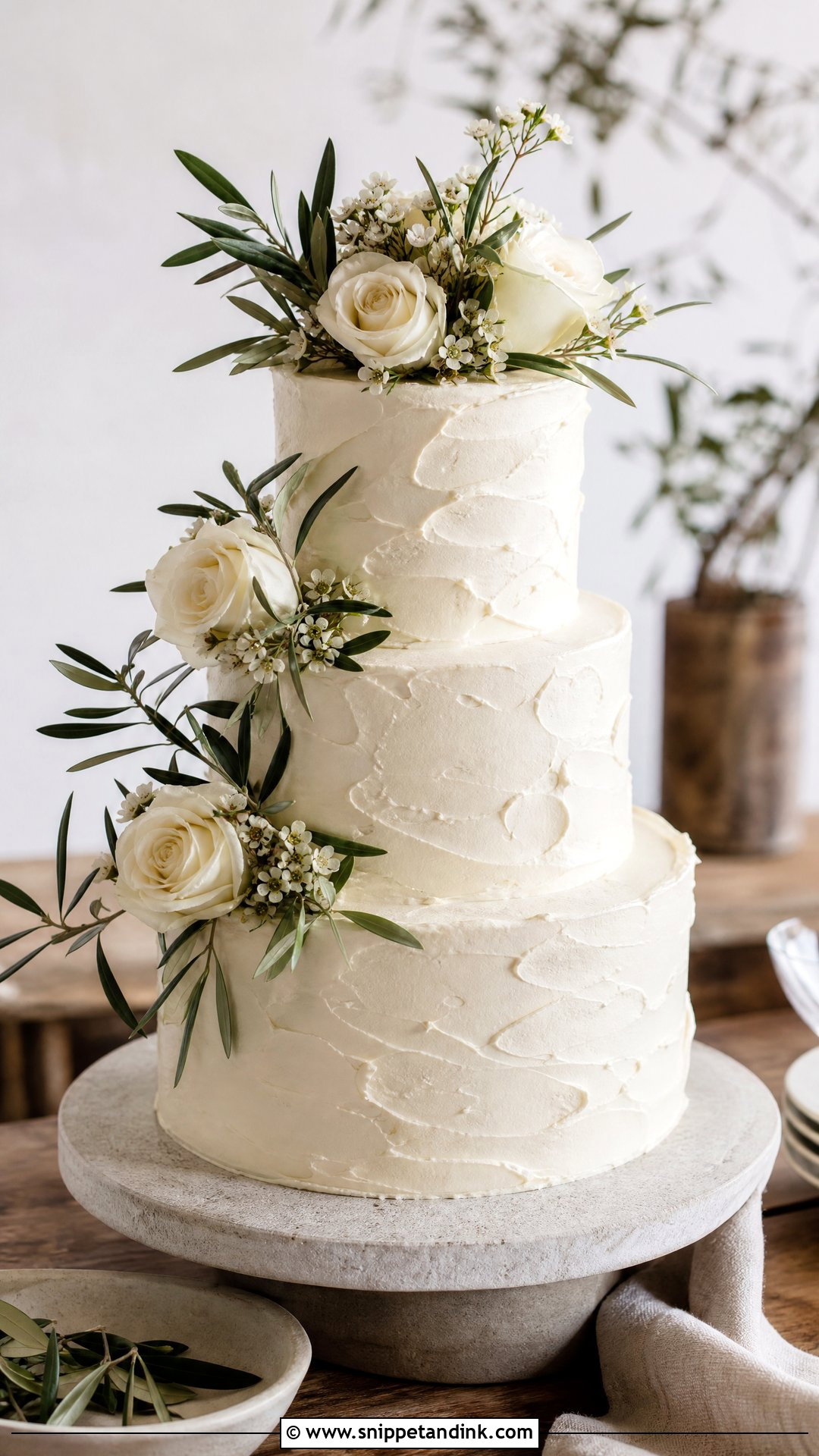 Rustic Buttercream Wedding Cake - Snippet and Ink - 20 Rustic Wedding Cakes