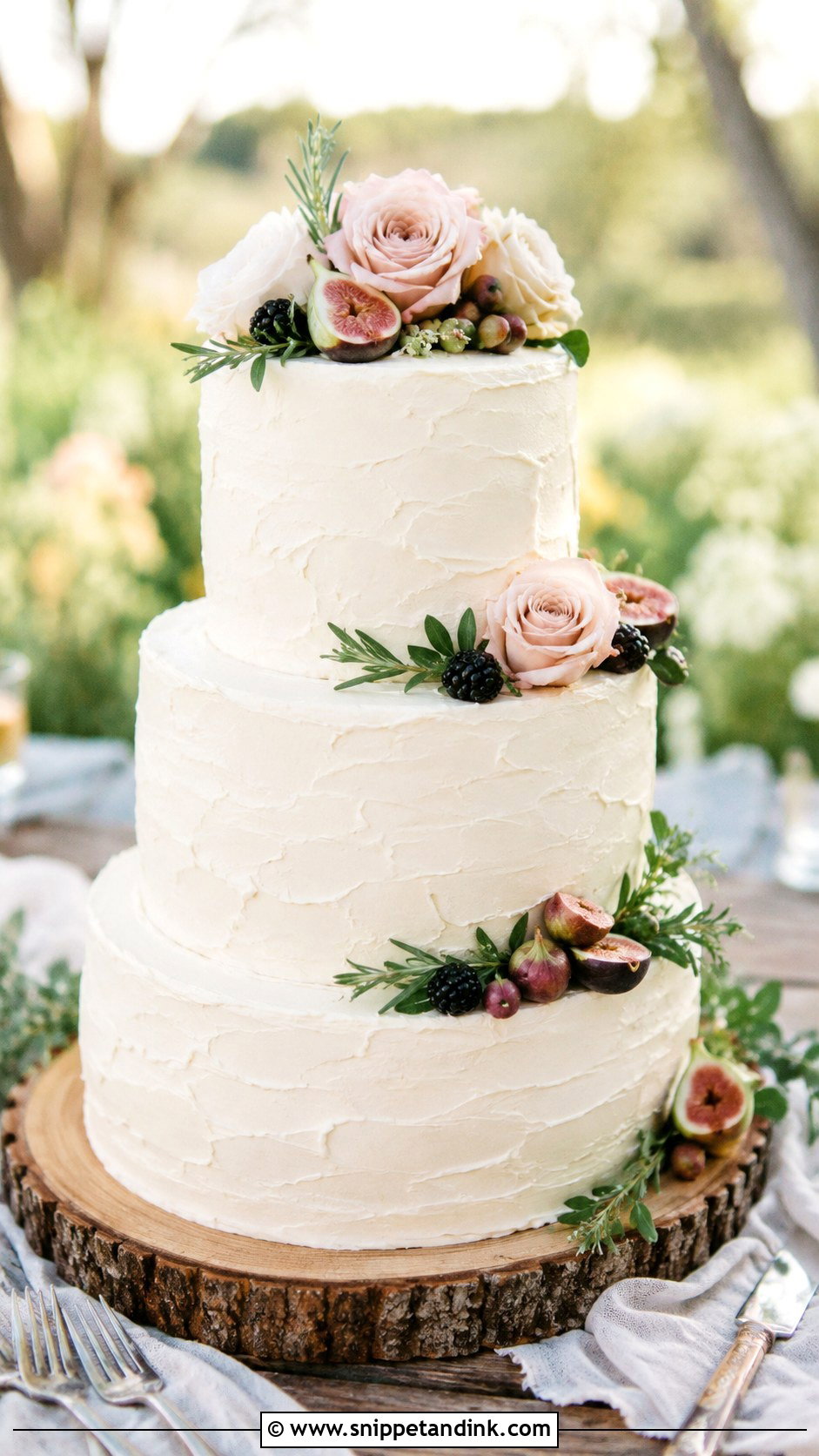 Rustic Buttercream Wedding Cake - Snippet and Ink - 25 Outdoor Wedding Cake Ideas