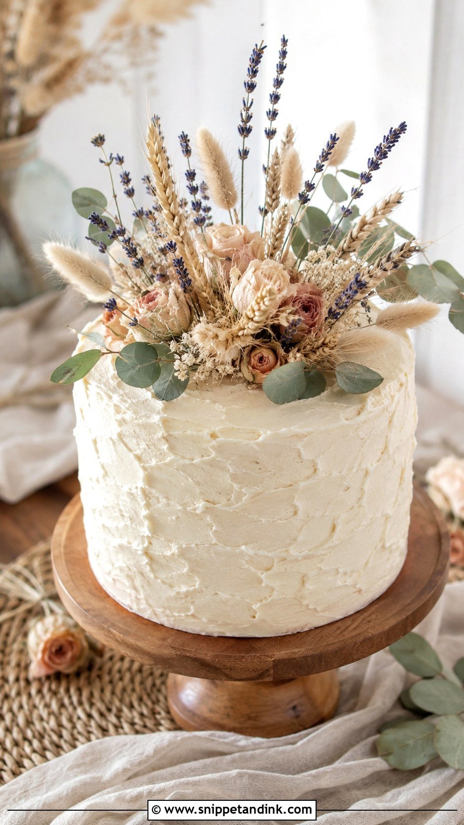 Rustic Buttercream Wedding Cake - Snippet and Ink - 20 Bohemian Cake Ideas for Wedding