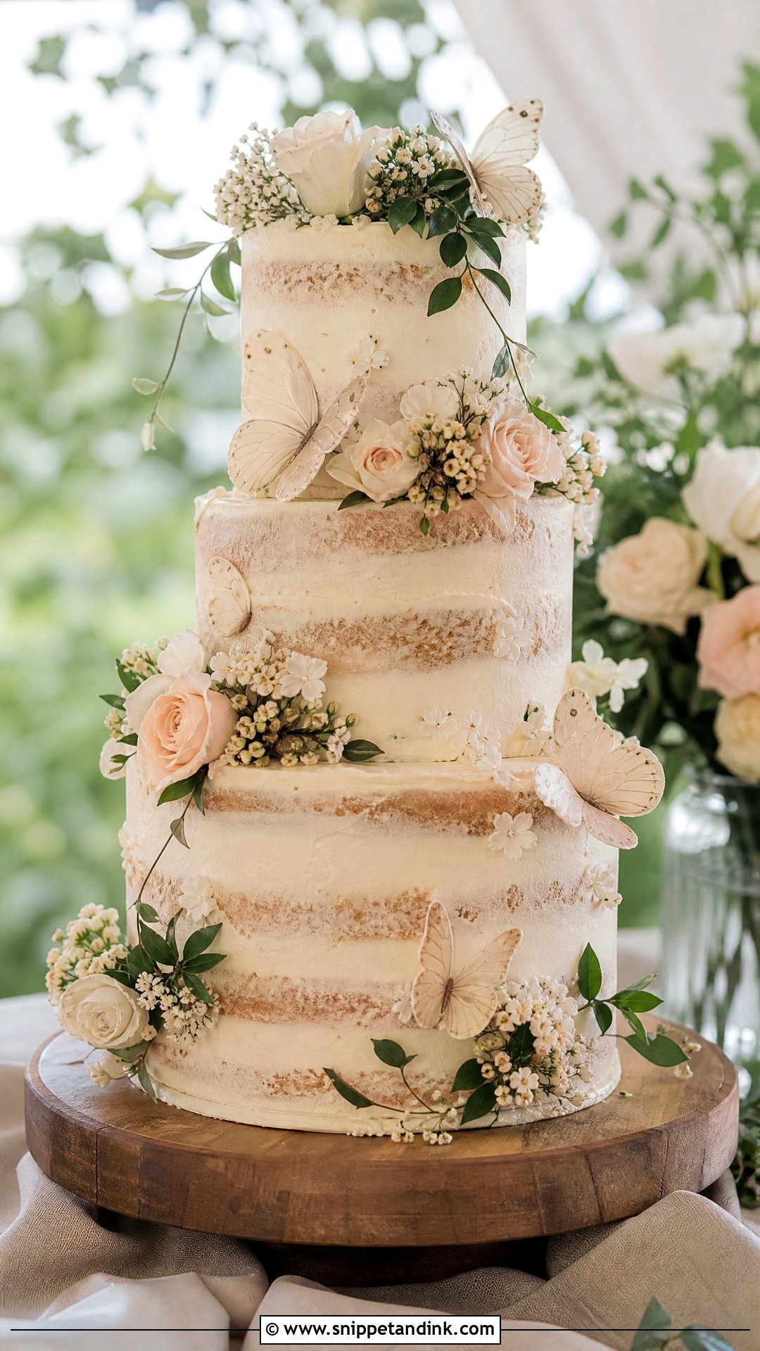 Rustic Butterfly Wedding Cake - Snippet and Ink - 25 Butterfly Cake Design Ideas for Wedding