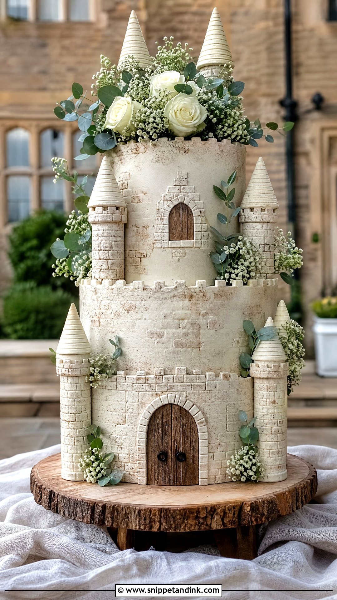 Rustic Castle Wedding Cake - Snippet and Ink - 25 Castle Theme Cake Ideas for Wedding