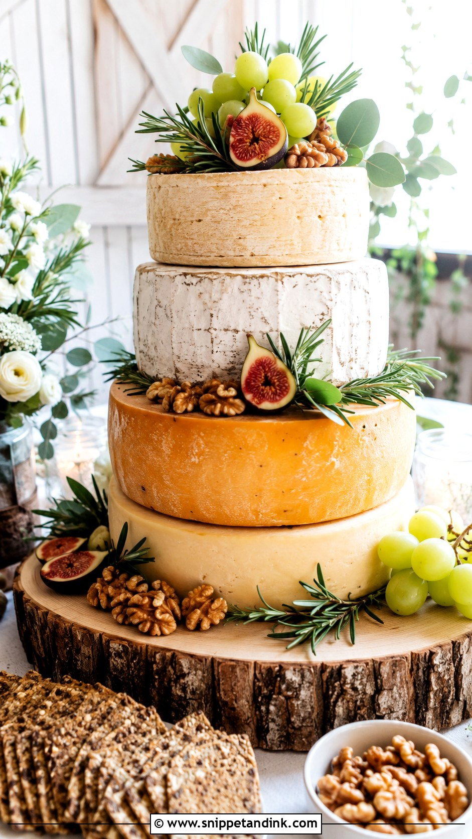 Rustic Cheese Board Wedding Cake - Snippet and Ink - 20 Cheese Board Wedding Cake Ideas