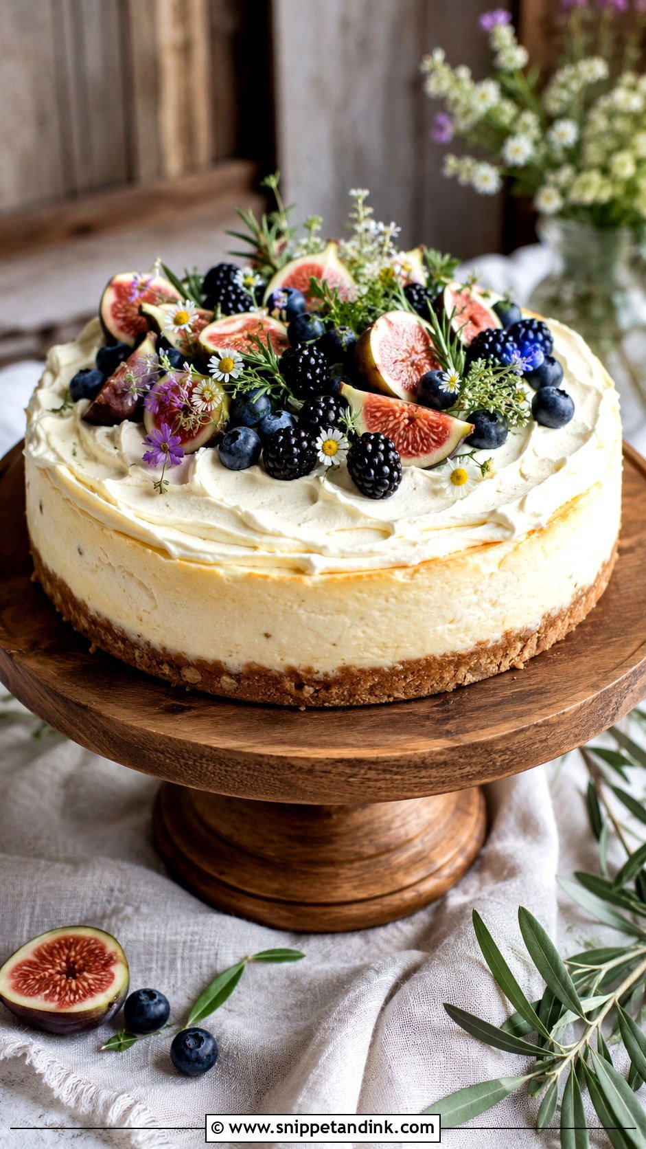 Rustic Cheesecake Wedding Cake - Snippet and Ink - 20 Cheesecake Wedding Cake Ideas