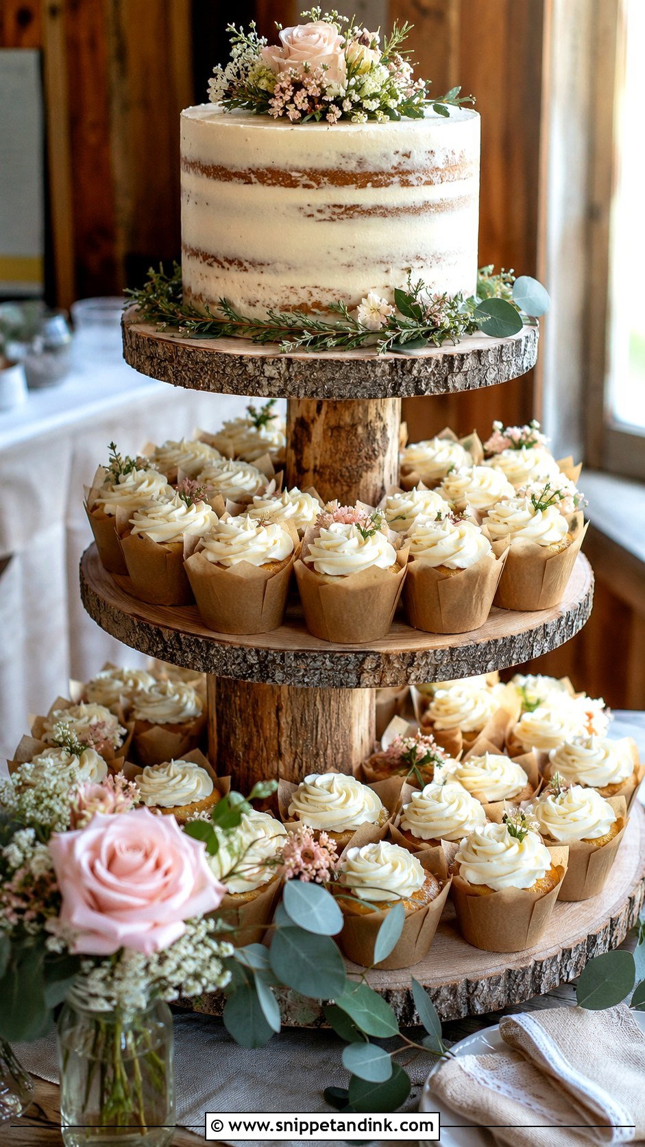 Rustic Cupcake Wedding Cake - Snippet and Ink - 20 Cupcake Wedding Cake Ideas