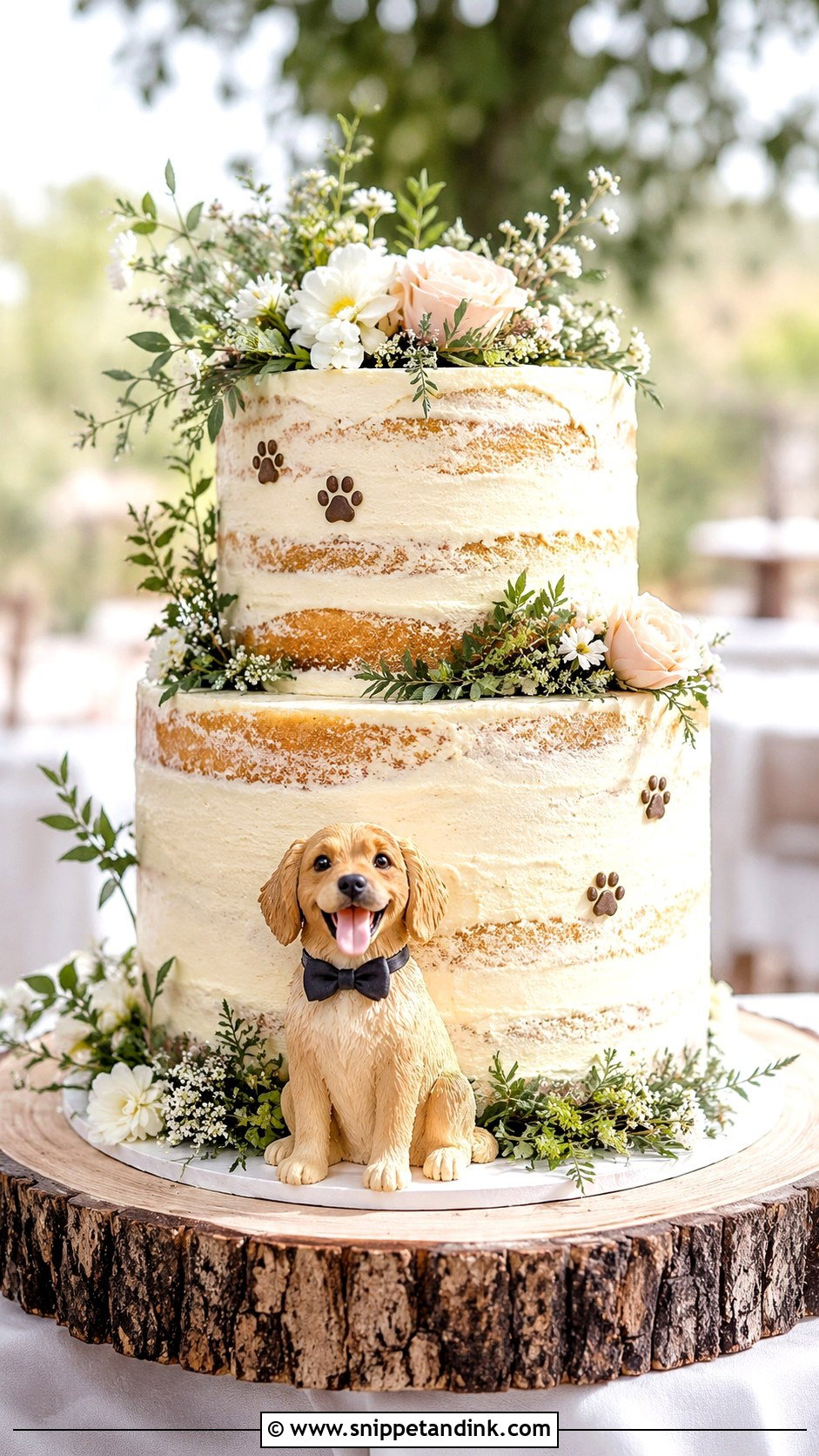 Rustic Dog Wedding Cake - Snippet and Ink - 25 Dog in Wedding Cake Ideas