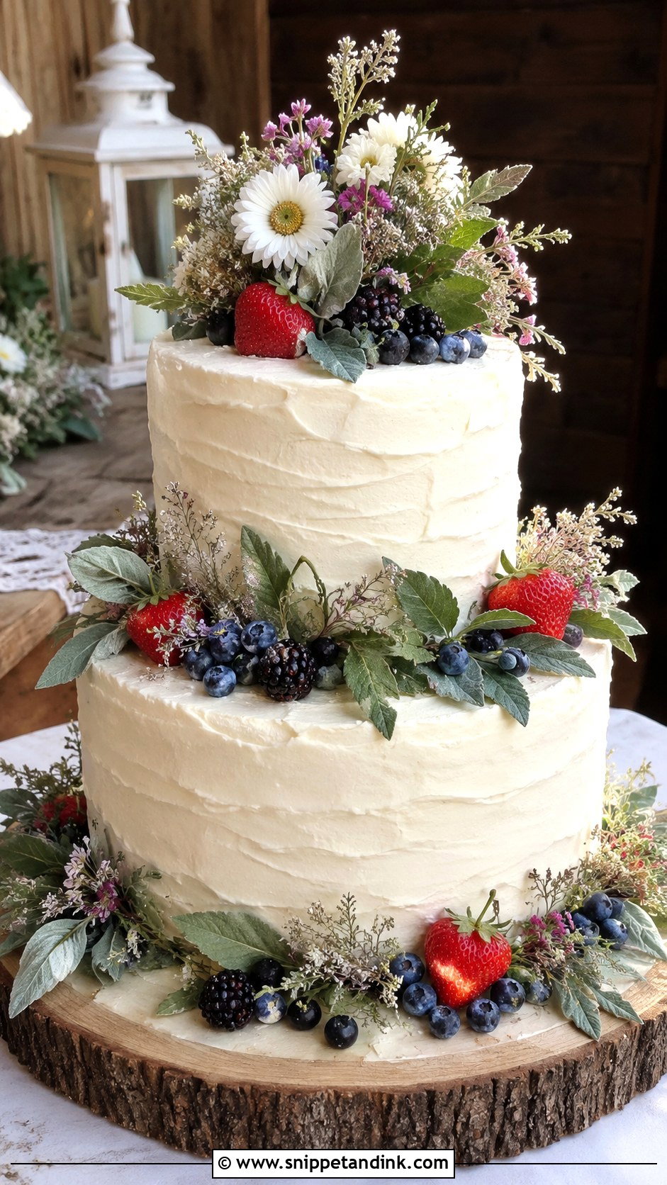 Rustic Double Decker Wedding Cake - Snippet and Ink - 20 Double Decker Cake Design Ideas for Wedding