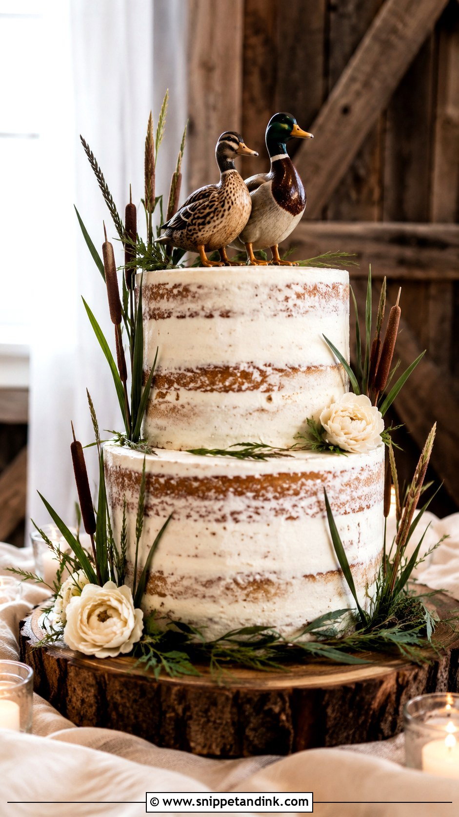 Rustic Duck Wedding Cake - Snippet and Ink - 20 Duck Hunting Wedding Cake Ideas