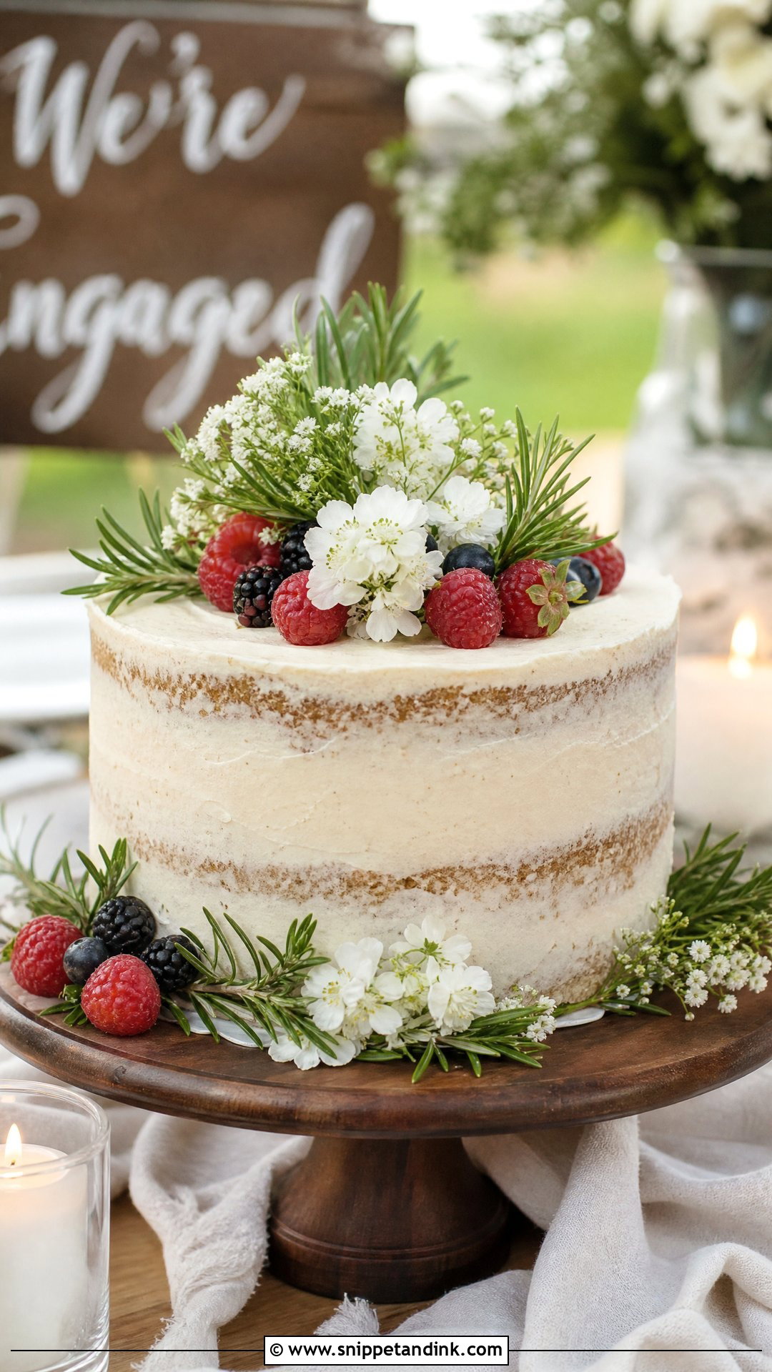 Rustic Engagement Cake - Snippet and Ink - 25 Unique Engagement Cake Designs