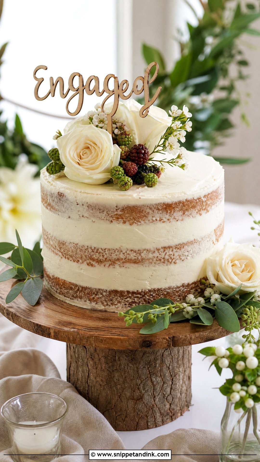 Rustic Engagement Cake - Snippet and Ink - 30 Engagement Cake Designs