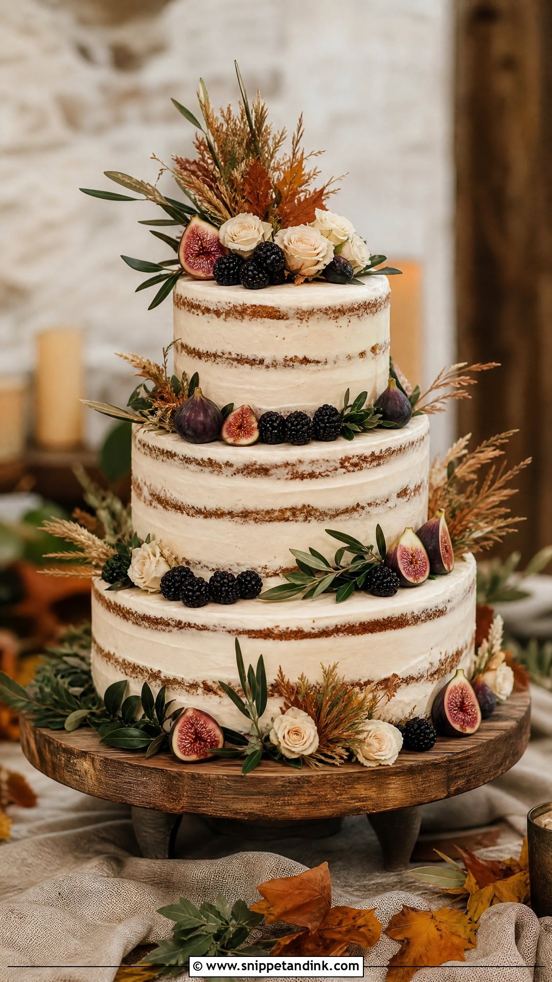 Rustic Fall Wedding Cake - Snippet and Ink - 25 Fall Theme Cakes for Wedding