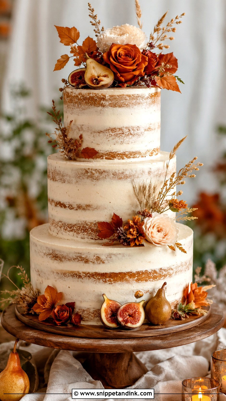 Rustic Fall Wedding Cake - Snippet and Ink - 20 Autumn Theme Cake Ideas for Wedding