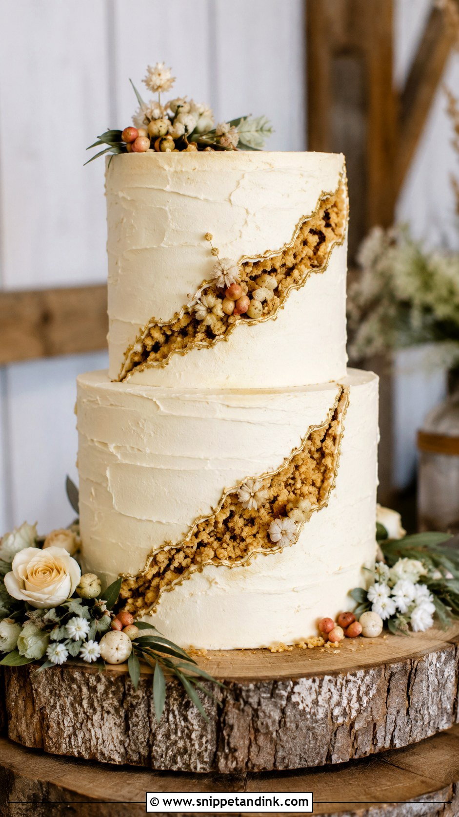 Rustic Fault Line Wedding Cake - Snippet and Ink - 20 Fault Line Cakes for Wedding