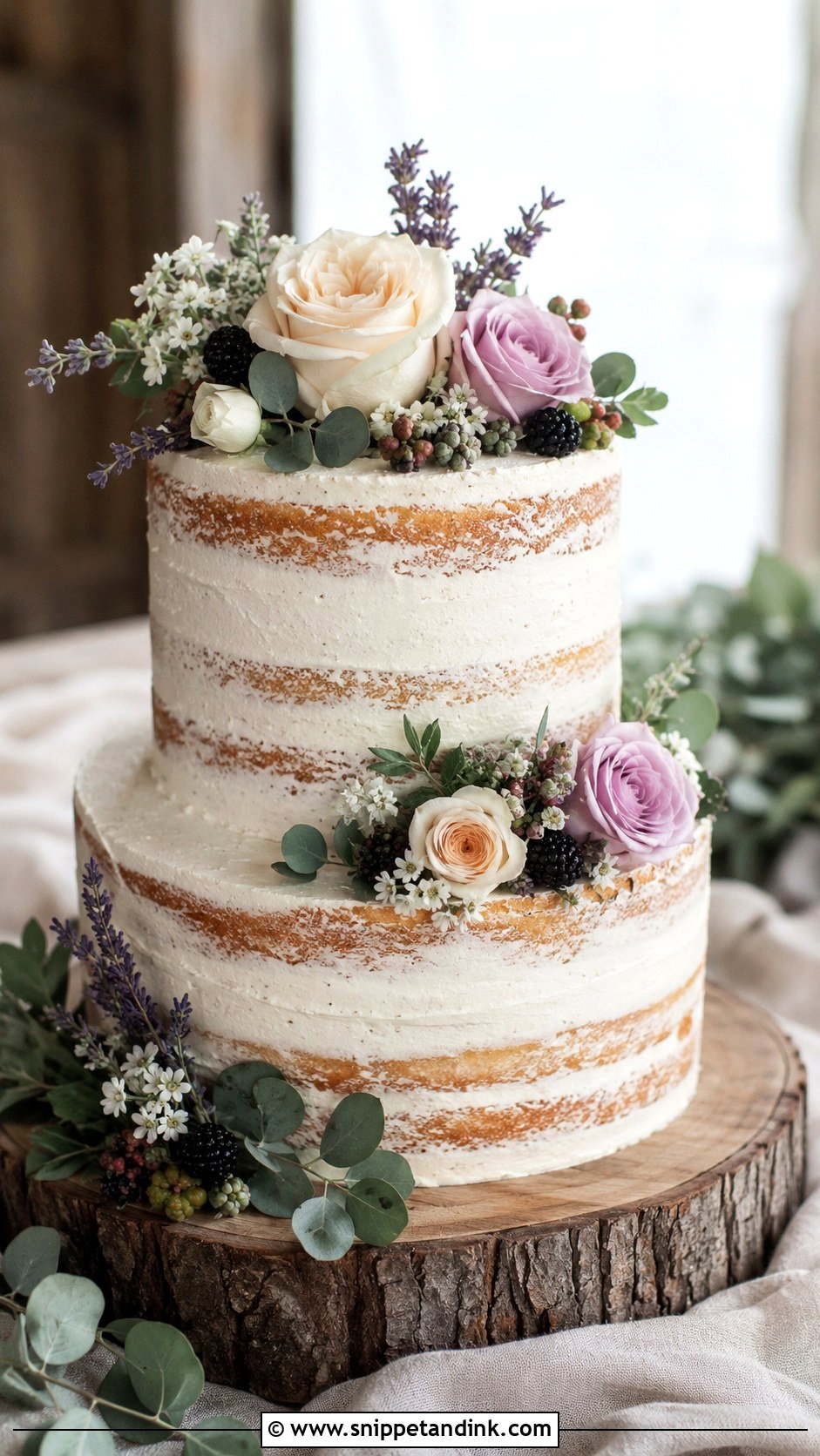 Rustic Flower Wedding Cake - Snippet and Ink - 20 Flower Wedding Cake Ideas