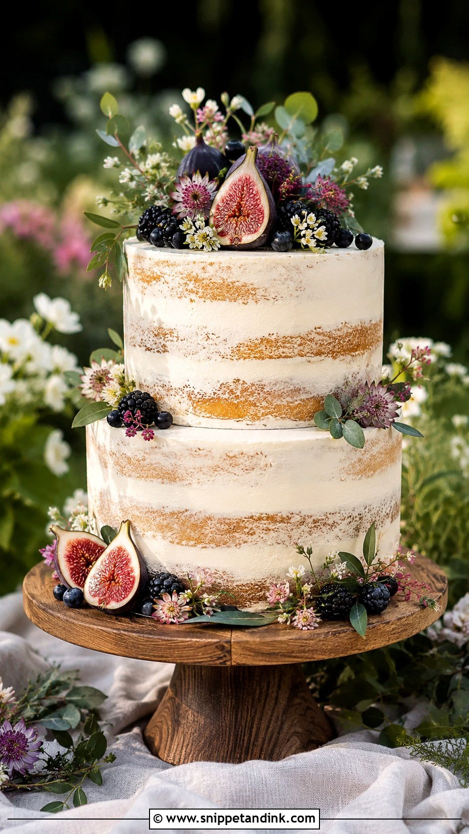 Rustic Garden Wedding Cake - Snippet and Ink - 20 Romantic Garden Wedding Cake Ideas