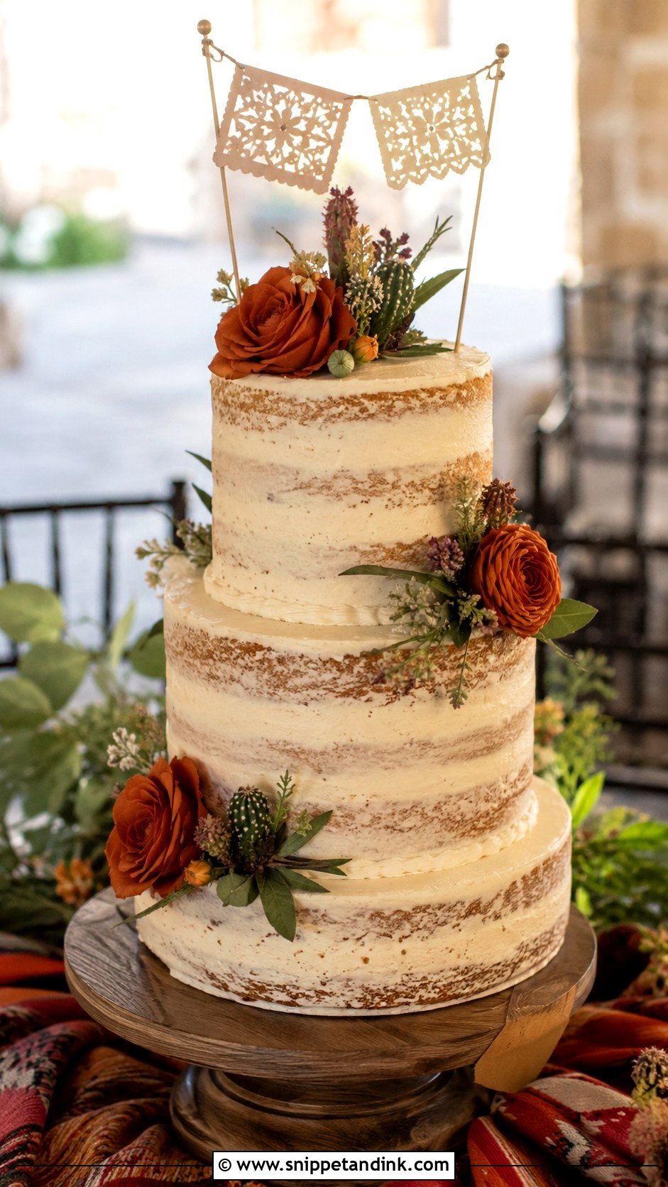 Rustic Mexican Wedding Cake - Snippet and Ink - 20 Mexican Inspired Wedding Cake Ideas