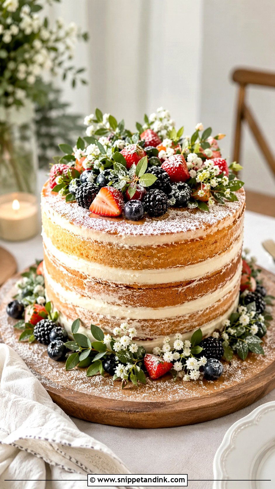 Rustic Naked Anniversary Cake - Snippet and Ink - 20 Anniversary Cake Snapchat Story Ideas