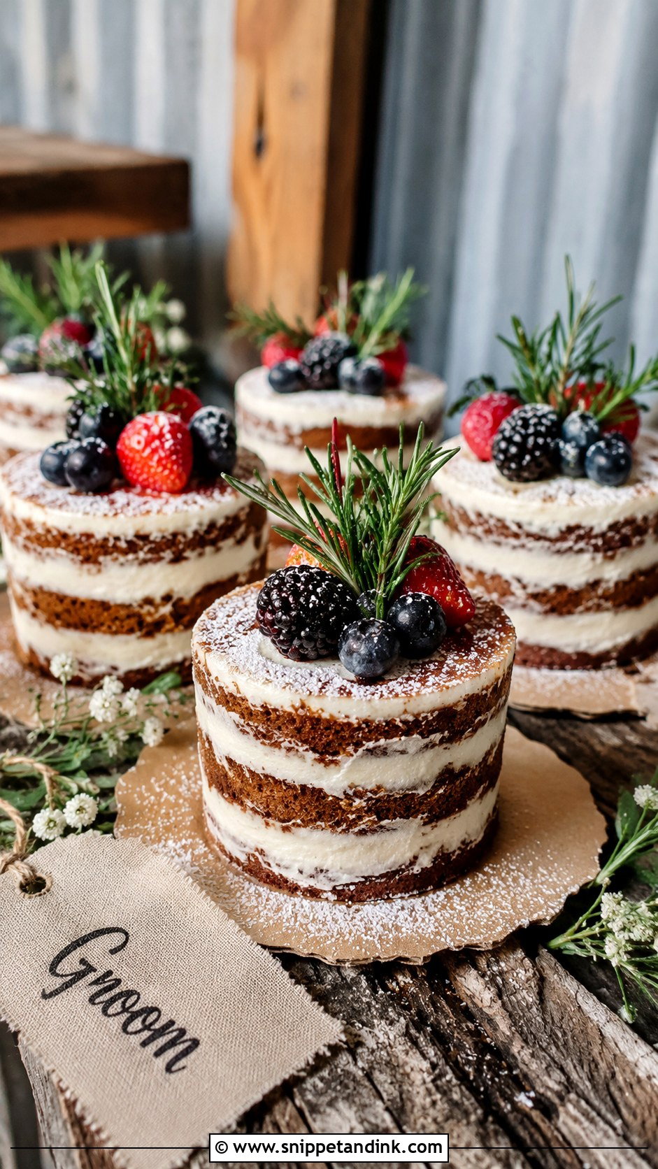 Rustic Naked Mini Cakes - Snippet and Ink - 20 Wedding Cake Souvenir Ideas