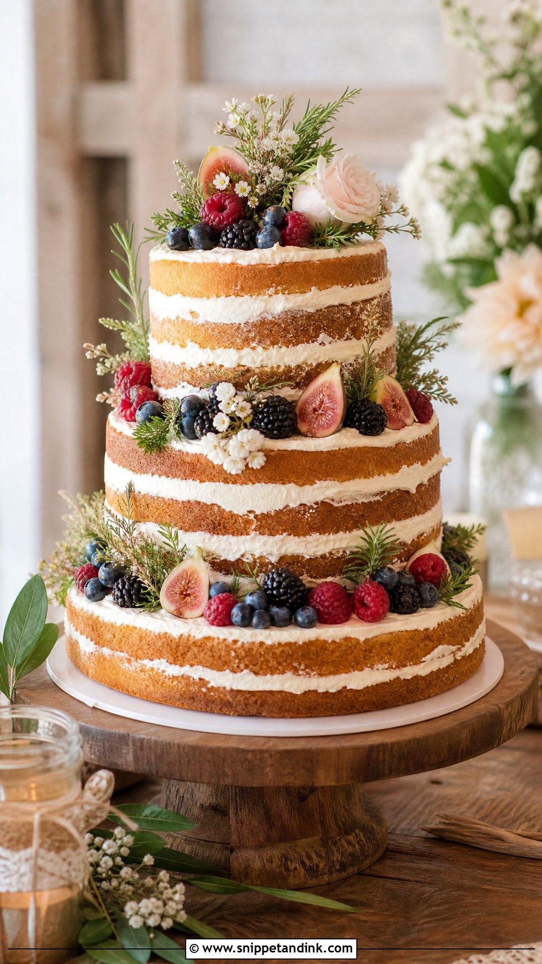 Rustic Naked Wedding Cake - Snippet and Ink - 20 Nice Cake Ideas for Wedding