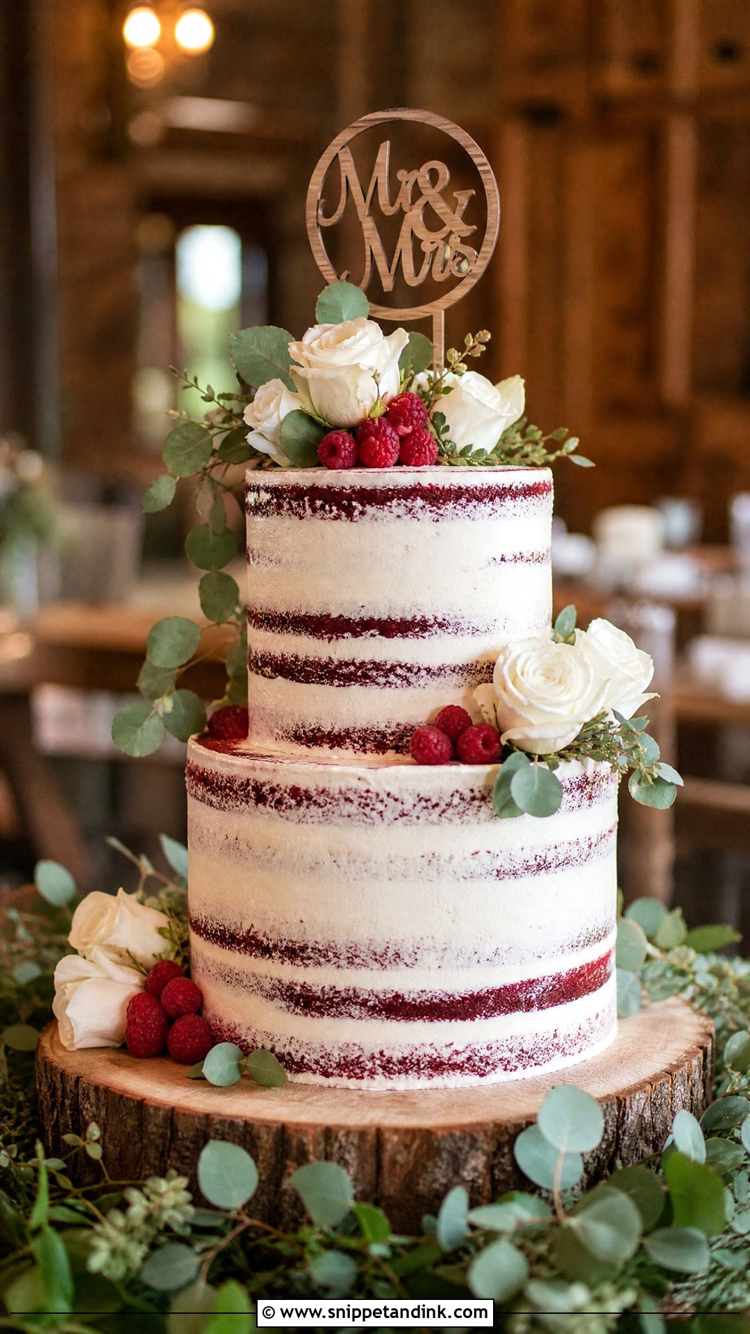 Rustic Red Velvet Wedding Cake - Snippet and Ink - 30 Rustic Cake Ideas for Wedding