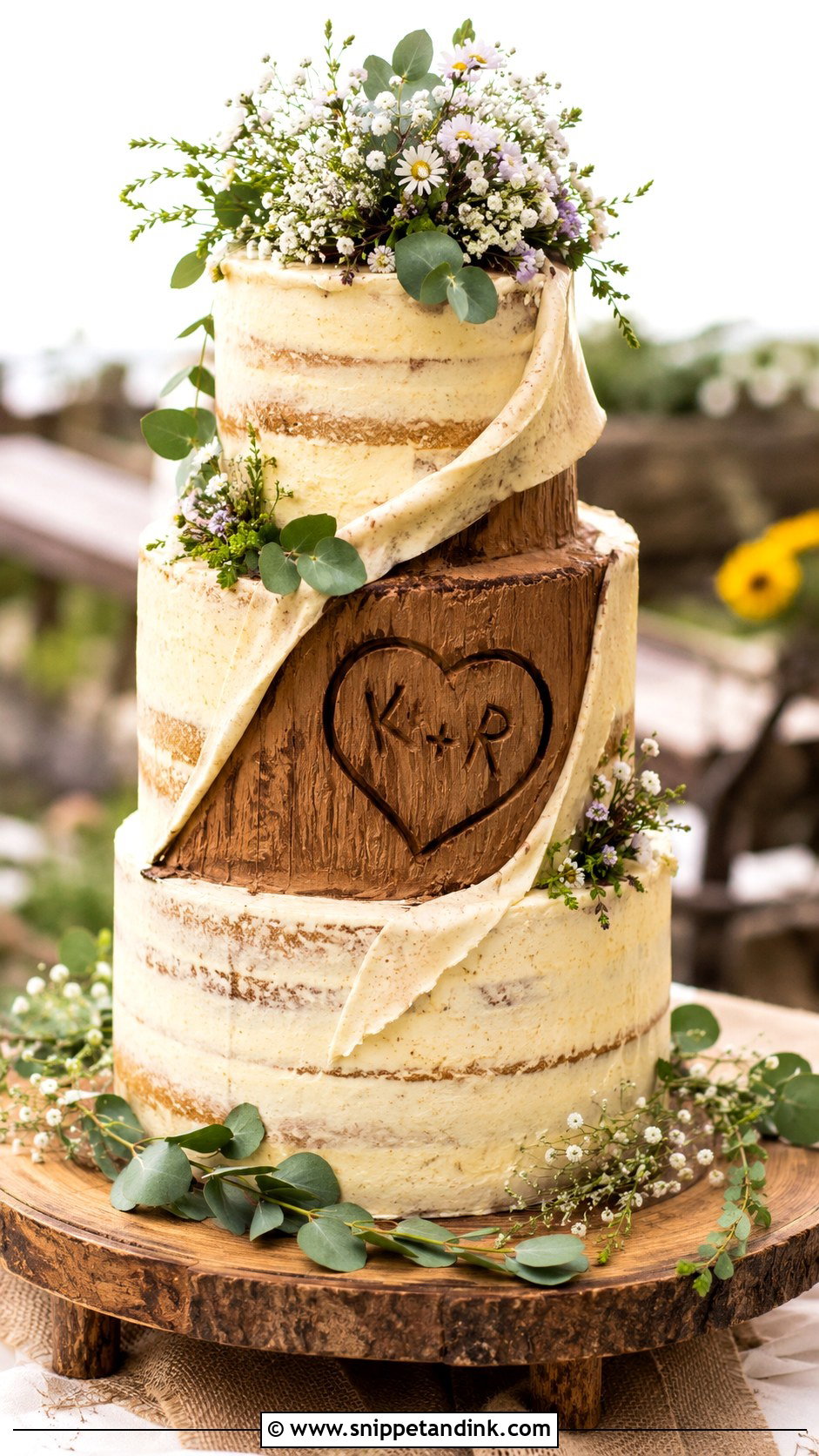 Rustic Reveal Wedding Cake - Snippet and Ink - 20 Reveal Wedding Cake Ideas