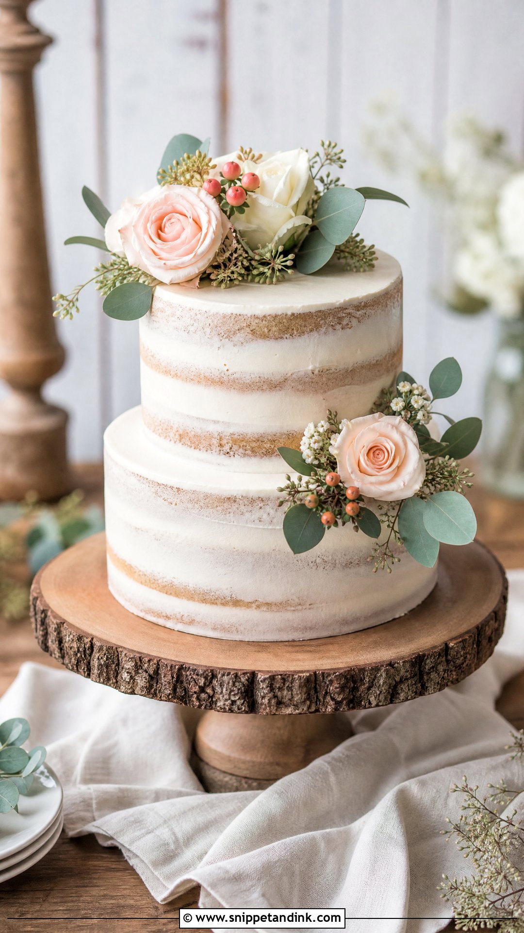 Rustic Rose Wedding Cake - Snippet and Ink - 20 Roses Cake Design Ideas for Wedding