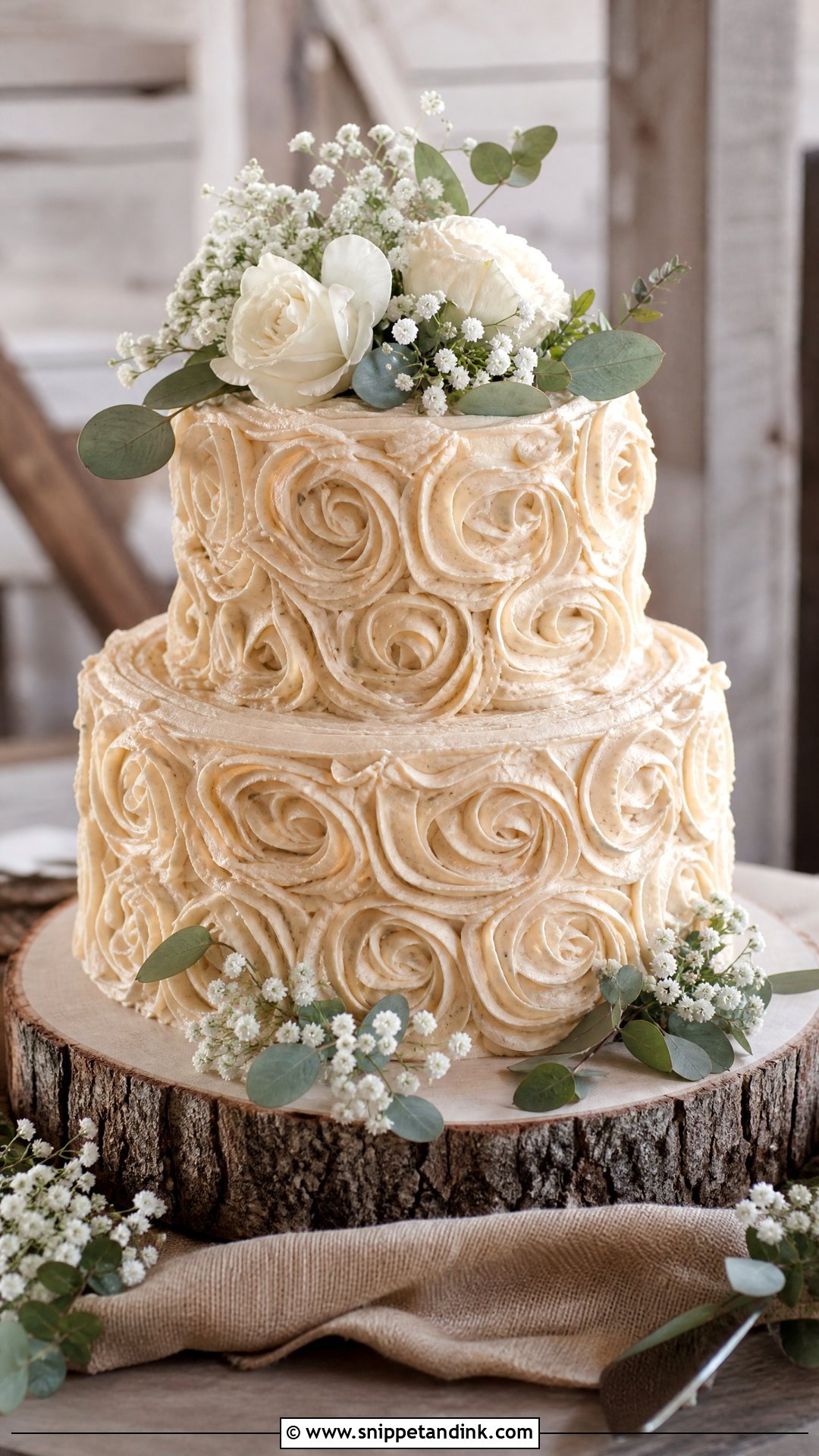 Rustic Rosette Wedding Cake - Snippet and Ink - 30 Rosette Cake Ideas for Wedding