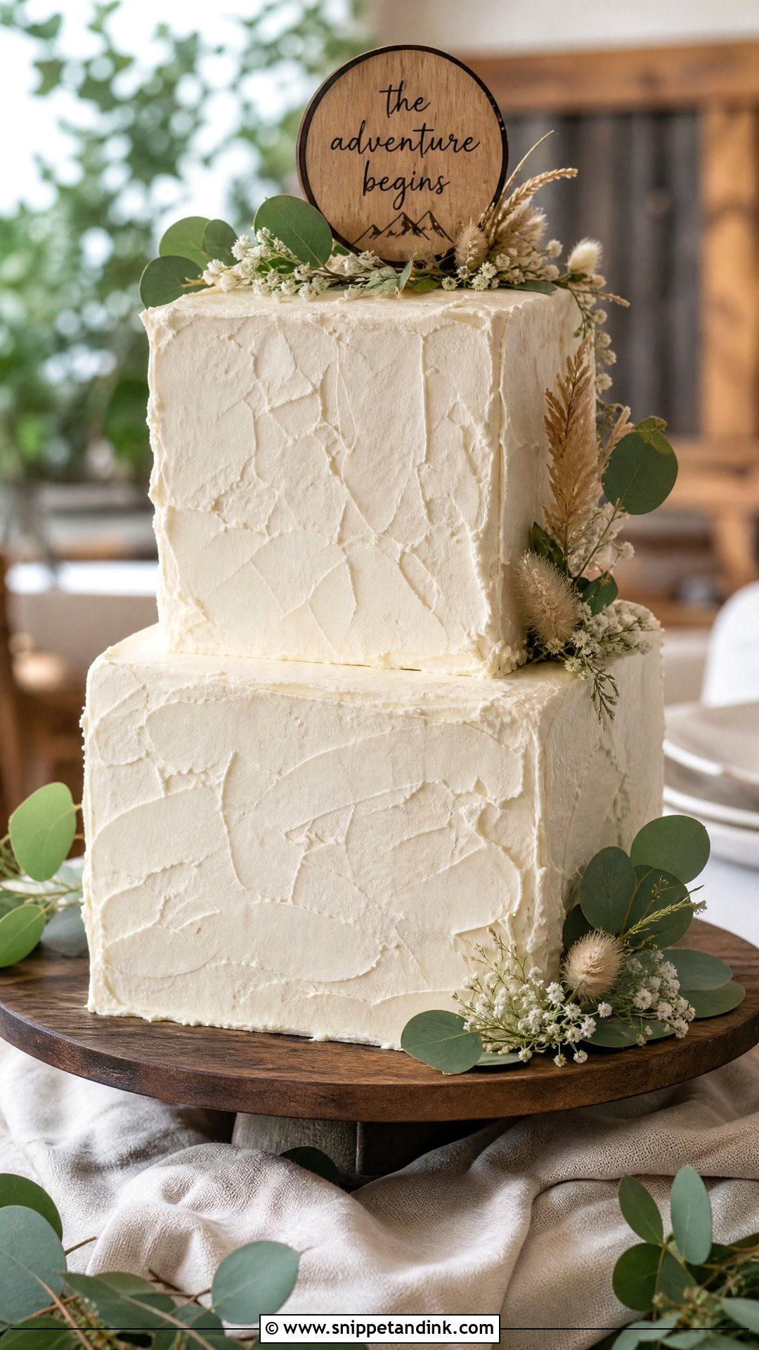 Rustic Square Wedding Cake - Snippet and Ink - 20 Square Wedding Cakes