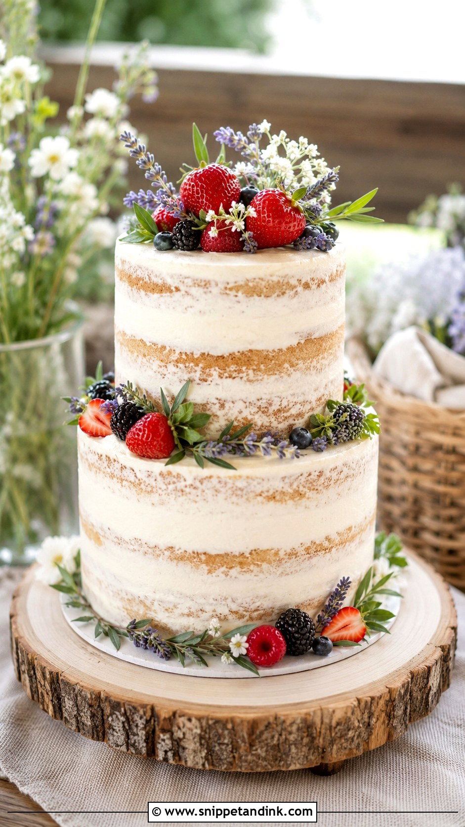 Rustic Summer Wedding Cake - Snippet and Ink - 20 Simple Summer Wedding Cake Ideas