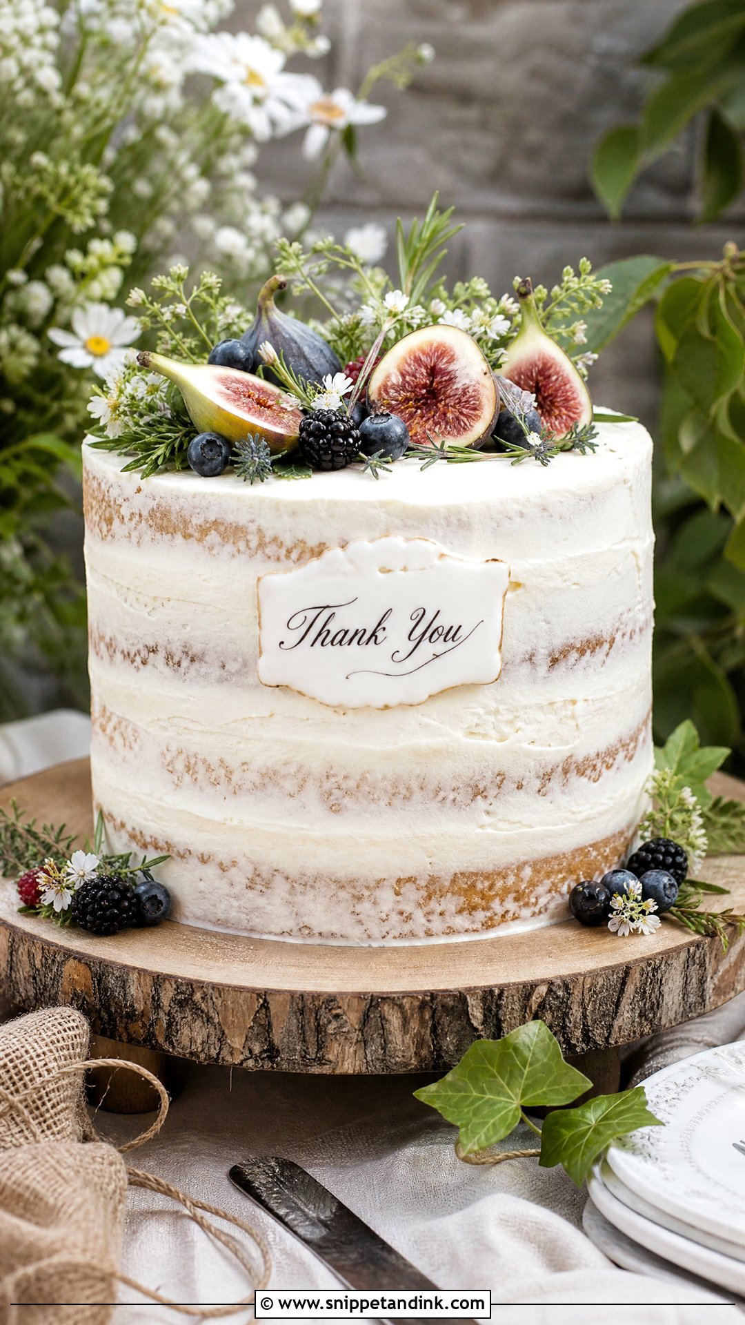 Rustic Thank You Wedding Cake - Snippet and Ink - 20 Thank You Cake Design Ideas for Wedding