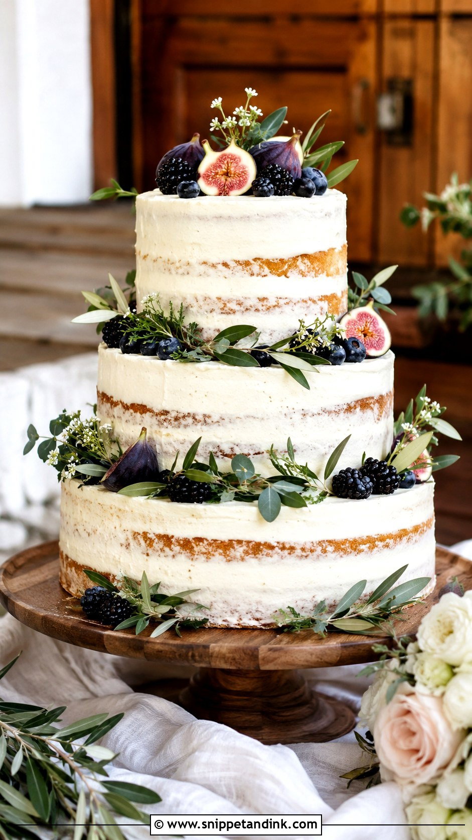 Rustic Tiered Wedding Cake - Snippet and Ink - 30 Tiered Wedding Cake Ideas