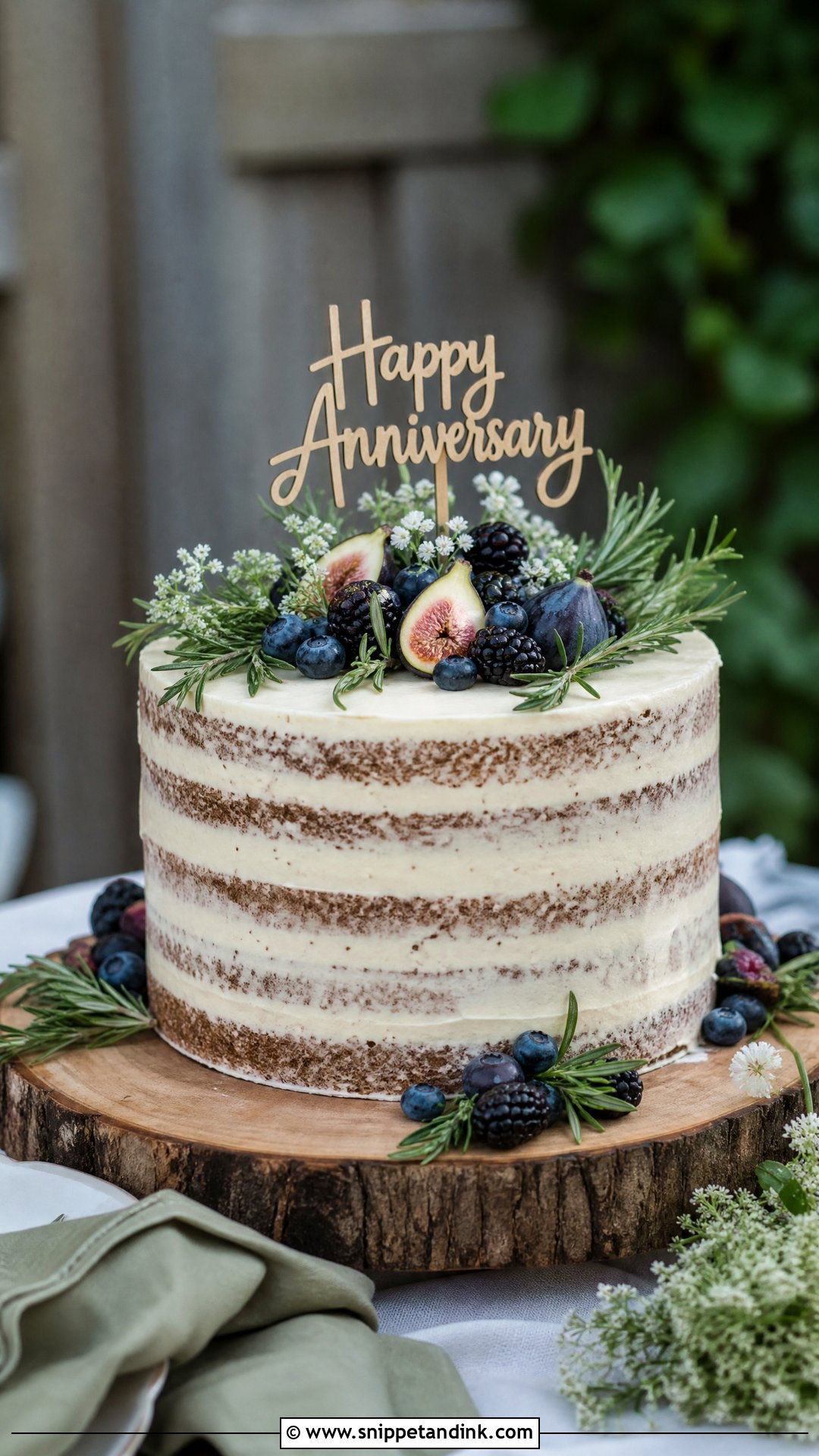 Rustic Wedding Anniversary Cake - Snippet and Ink - 20 Wedding Anniversary Cake Ideas