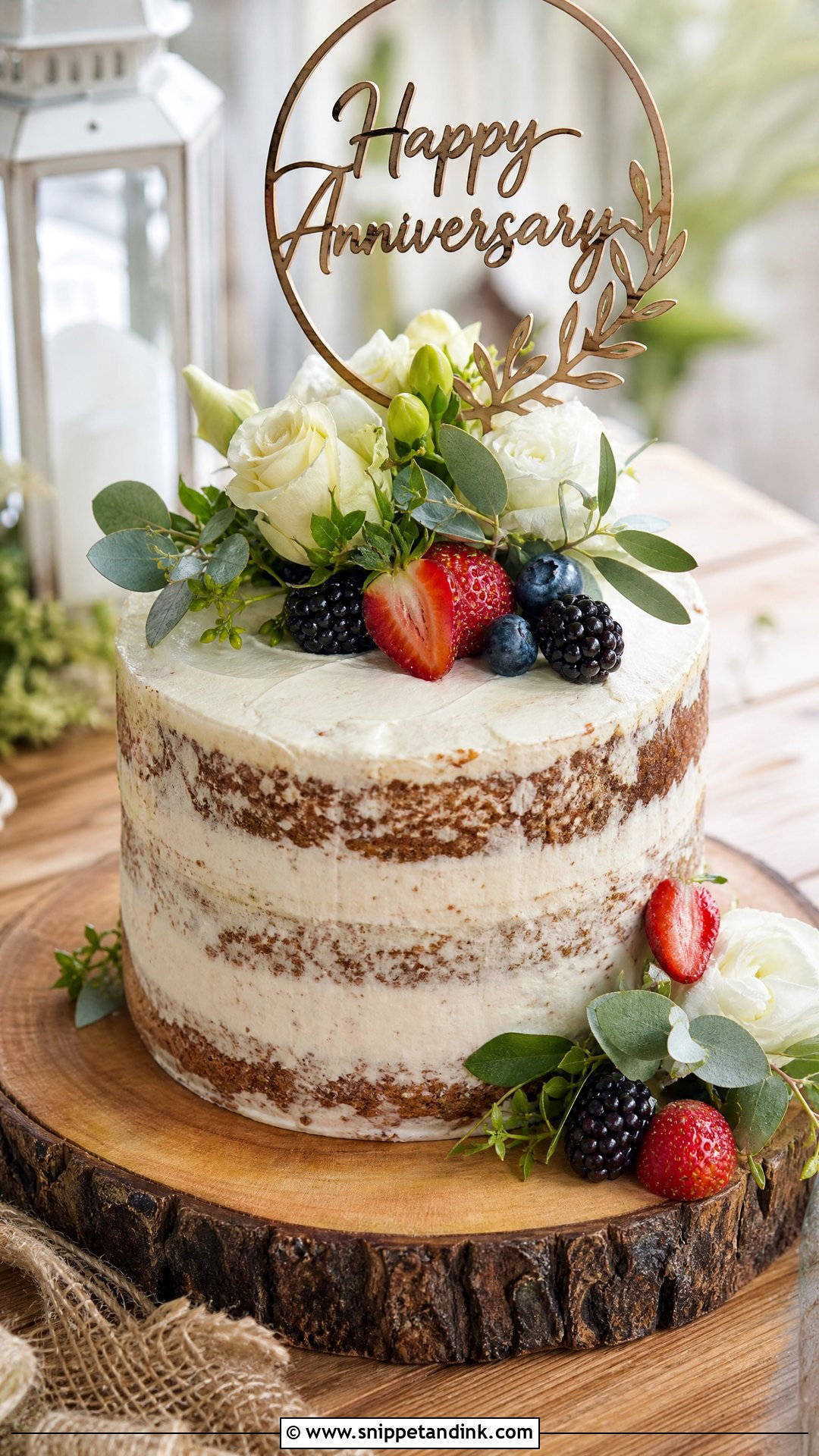 Rustic Wedding Anniversary Cake - Snippet and Ink - 30 Wedding Anniversary Cakes