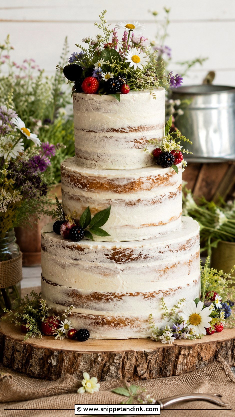 Rustic Wedding Cake - Snippet and Ink - 20 Simple Deco Cake Ideas for Wedding
