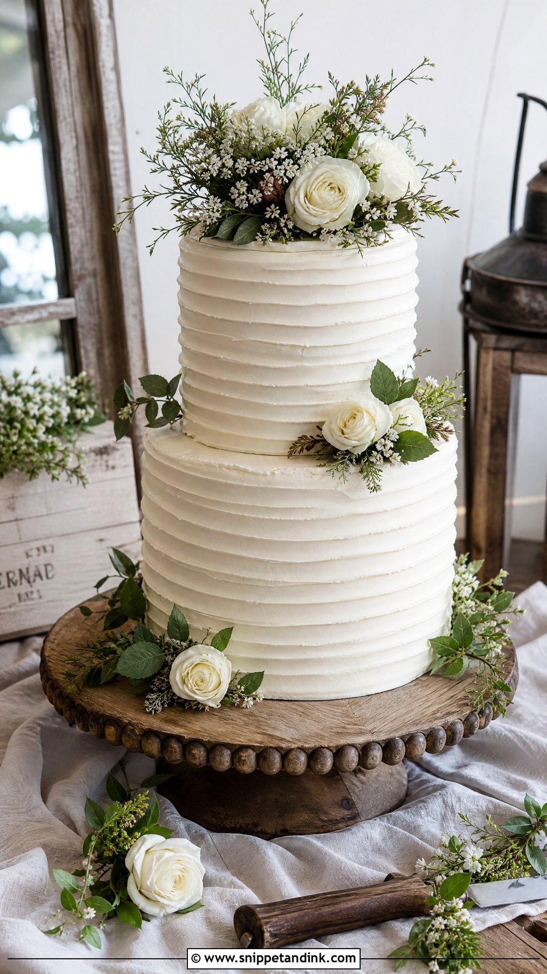 Rustic Wedding Cake - Snippet and Ink - 20 Simple Wedding Cake Designs