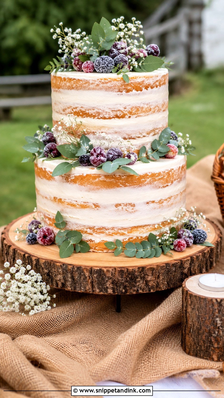 Rustic Wedding Cake - Snippet and Ink - 25 Cake and Cupcakes Ideas for Wedding