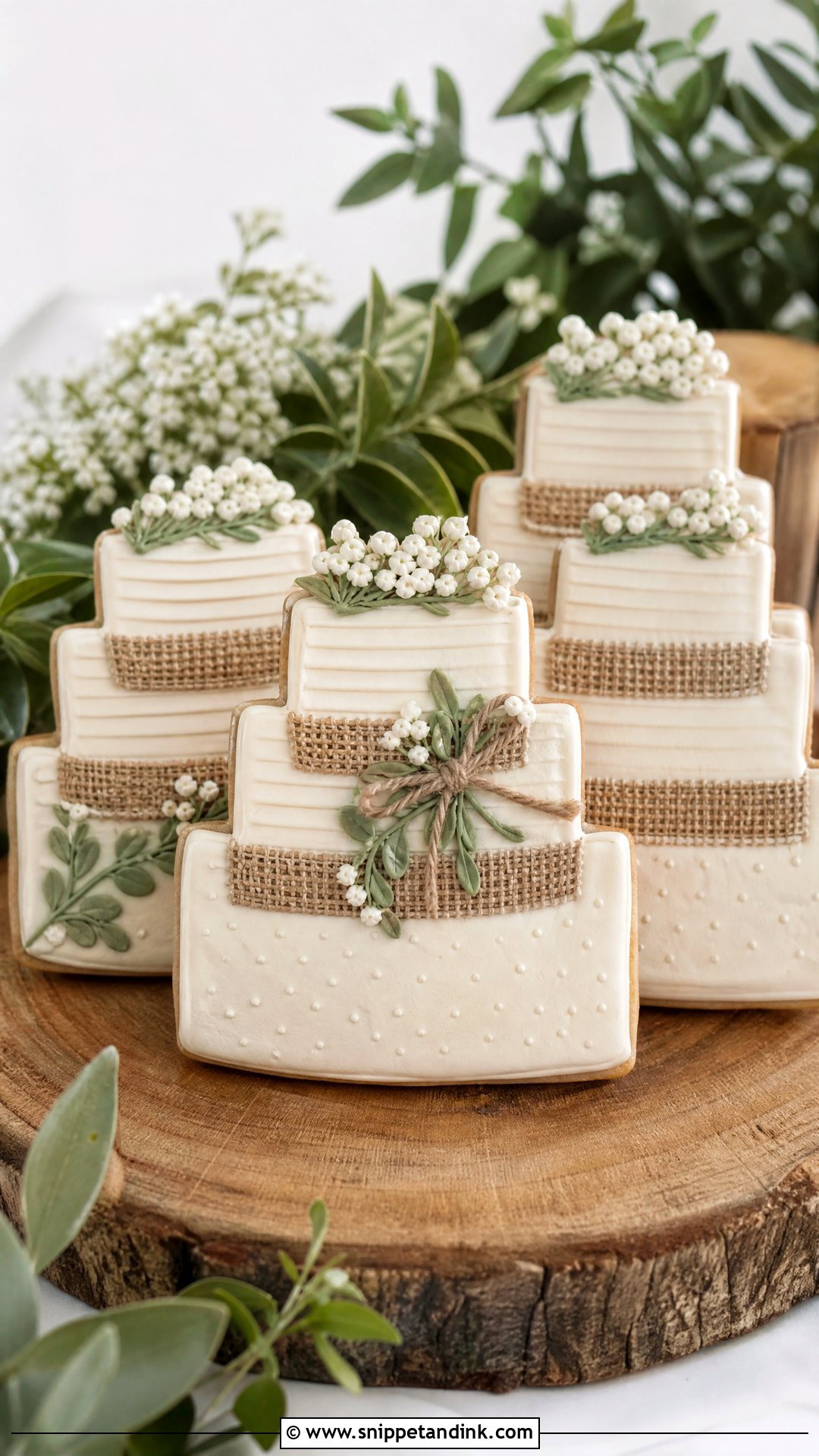 Rustic Wedding Cake Cookies - Snippet and Ink - 30 Wedding Cake Cookies