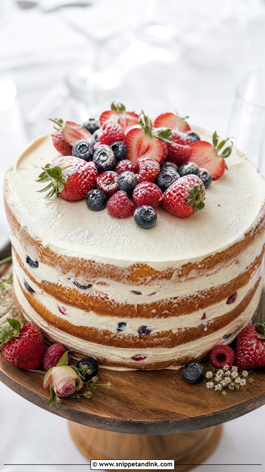 Rustic Wedding Cake With Berries - Snippet and Ink - 20 Simple Wedding Cake Ideas