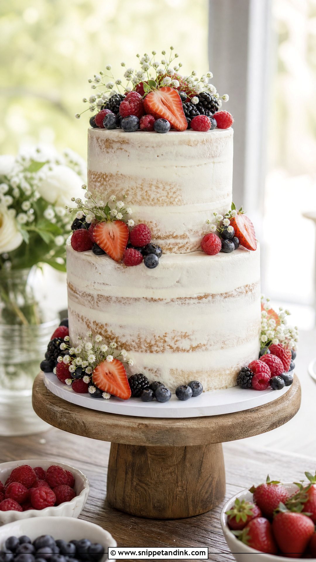 Rustic Wedding Cake With Berries - Snippet and Ink - 30 Rustic Cake Ideas for Wedding