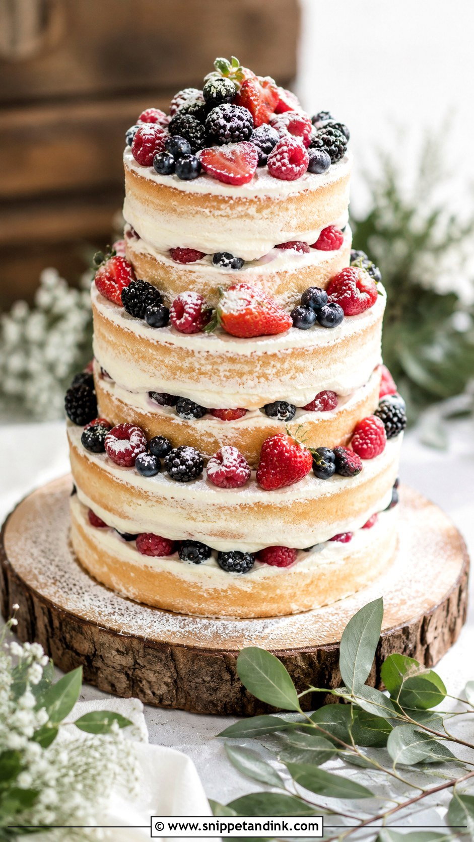 Rustic Wedding Cake With Berries - Snippet and Ink - 20 Rustic Wedding Cake Inspiration