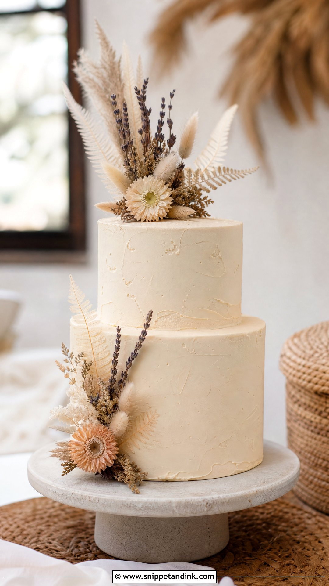 Rustic Wedding Cake With Dried Flowers - Snippet and Ink - 30 Rustic Cake Ideas for Wedding
